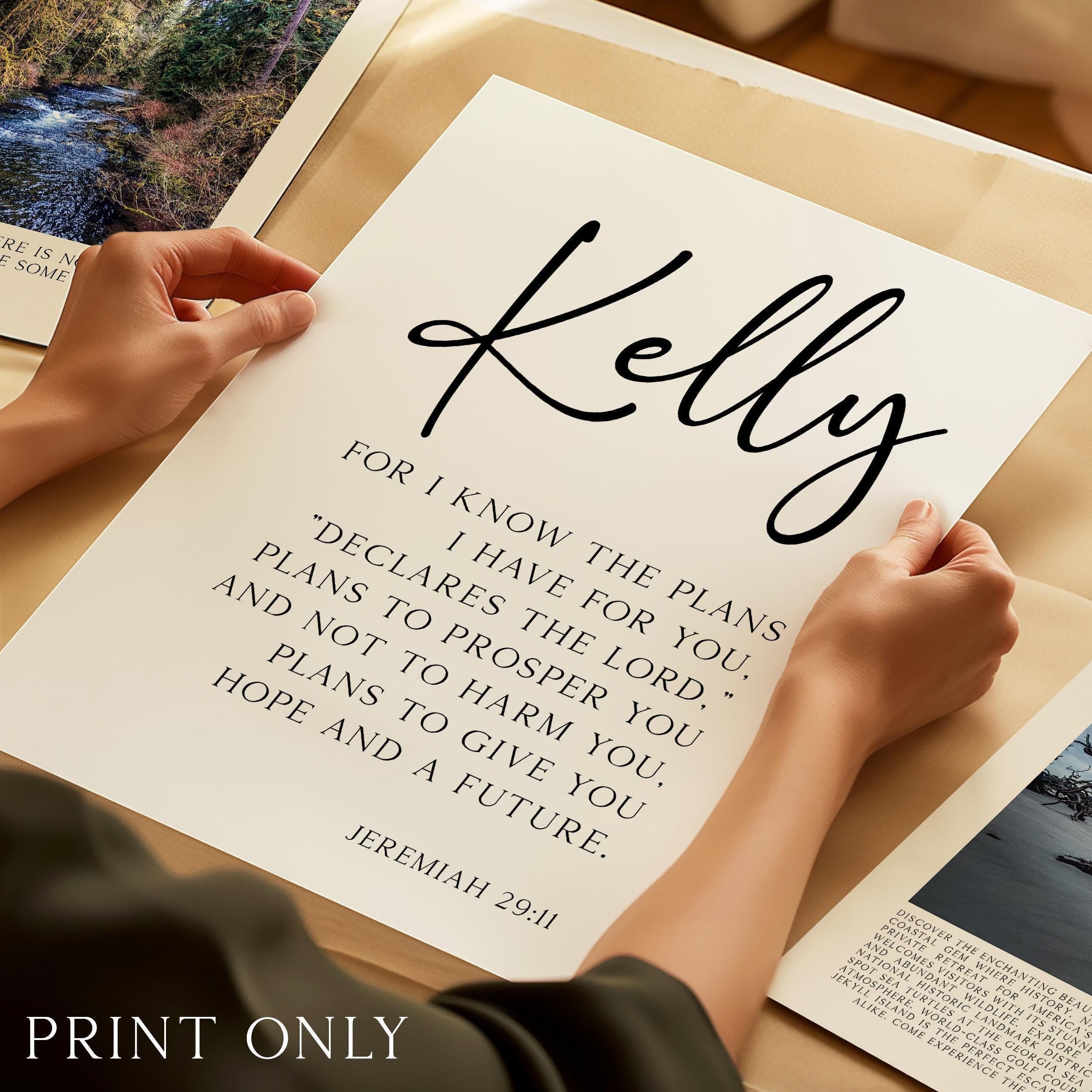 Jeremiah 29:11 Wall Art,  For I Know The Plans - Personalized Inspirational Quote