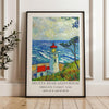 Heceta Head Lighthouse Wall Art: Oregon Coast Seascape,  Van Gogh Inspired