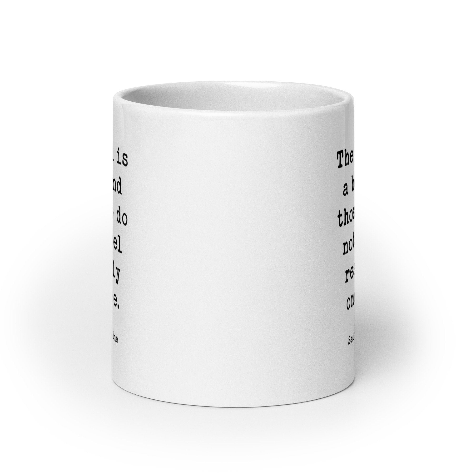 The world is a book, and those who do not travel read only a page. Saint Augustine Quote - Typography Coffee Tea Mug