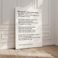 The Rose Did Caper on Her Cheek,  Emily Dickinson Poem,  Typography Art Print