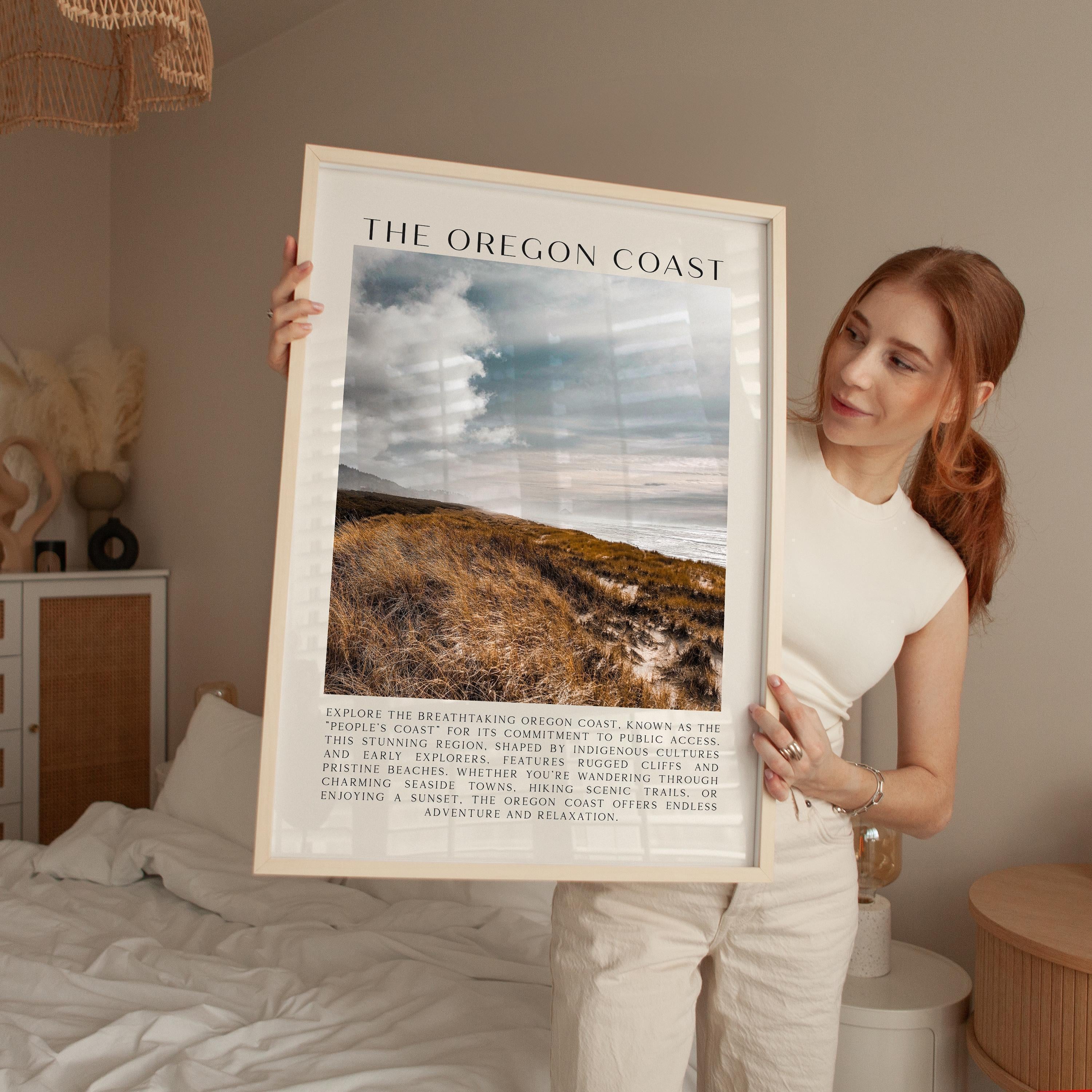 The Oregon Coast Typography Art Print,  Sitka Sedge,  Cape Kiwanda,  Photo,  Travel,  The People's Coast