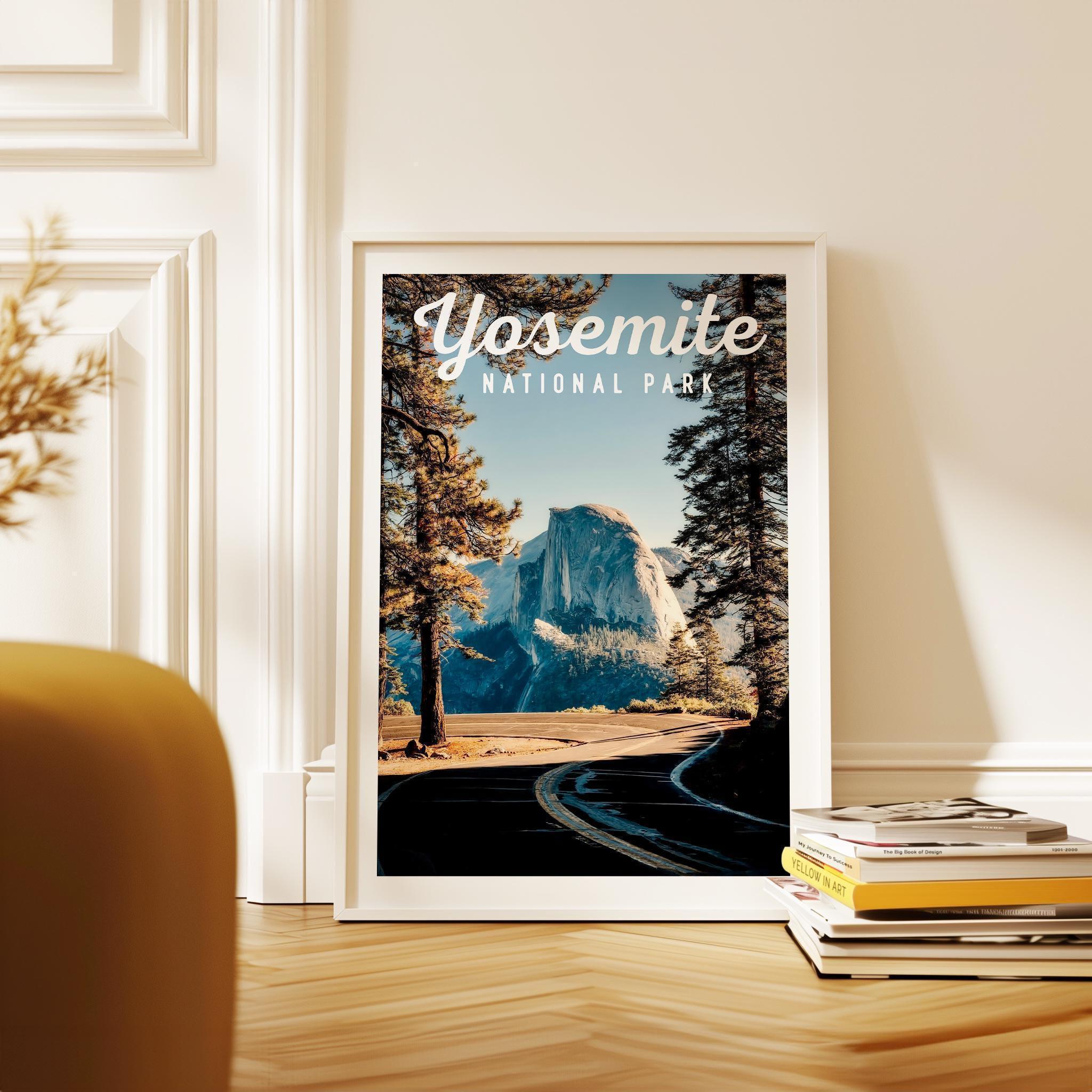 Yosemite National Park Print, Travel Poster, California Wall Art, Mountain Landscape Decor