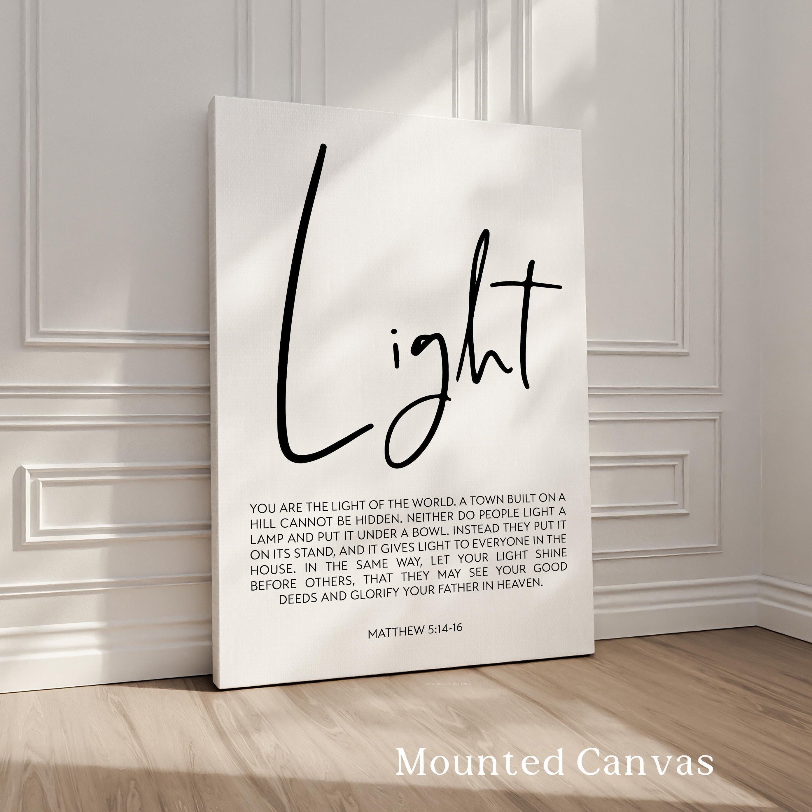 Matthew 5:14-16 Light Art Print, Christian Bible Verse Scripture
