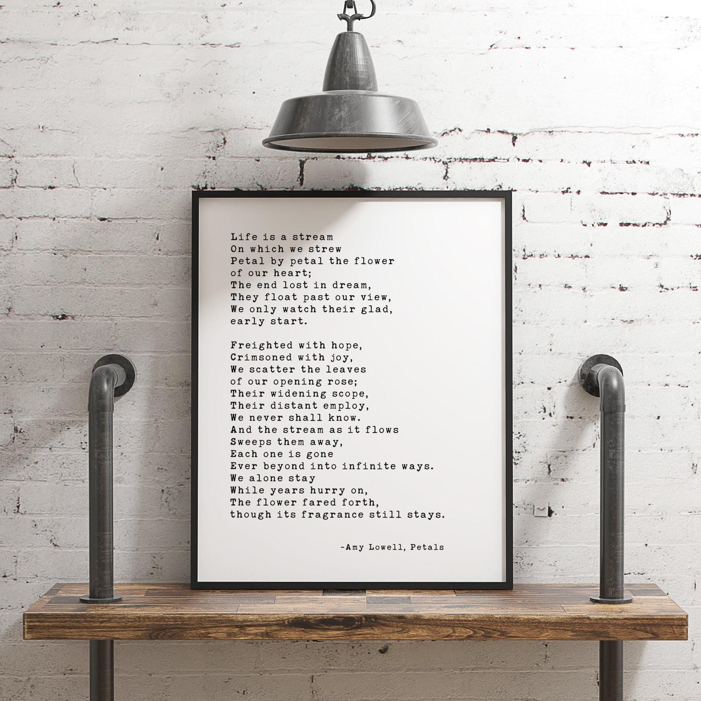 Petals Poem by Amy Lowell, Petals Poem, Typography Print, Poem Art, Wedding Poems, Love Poems Poetry, Wedding Poetry Art (1916)