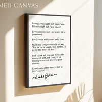 Kahlil Gibran Love Poem Art Print, The Prophet Literary Quote, Wedding Anniversary Gift