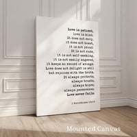 1 Corinthians 13:4-8 Art Print, Love is Patient Scripture, Wedding Anniversary Gift