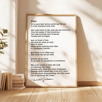 Fear,  It Is Said That Before Entering The Sea - Kahlil Gibran Poem Typography Art Print