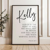 Psalm 46:5,  God is in the midst of her; she shall not be moved; God will help her when morning dawns.,  Personalized Typography Art Print