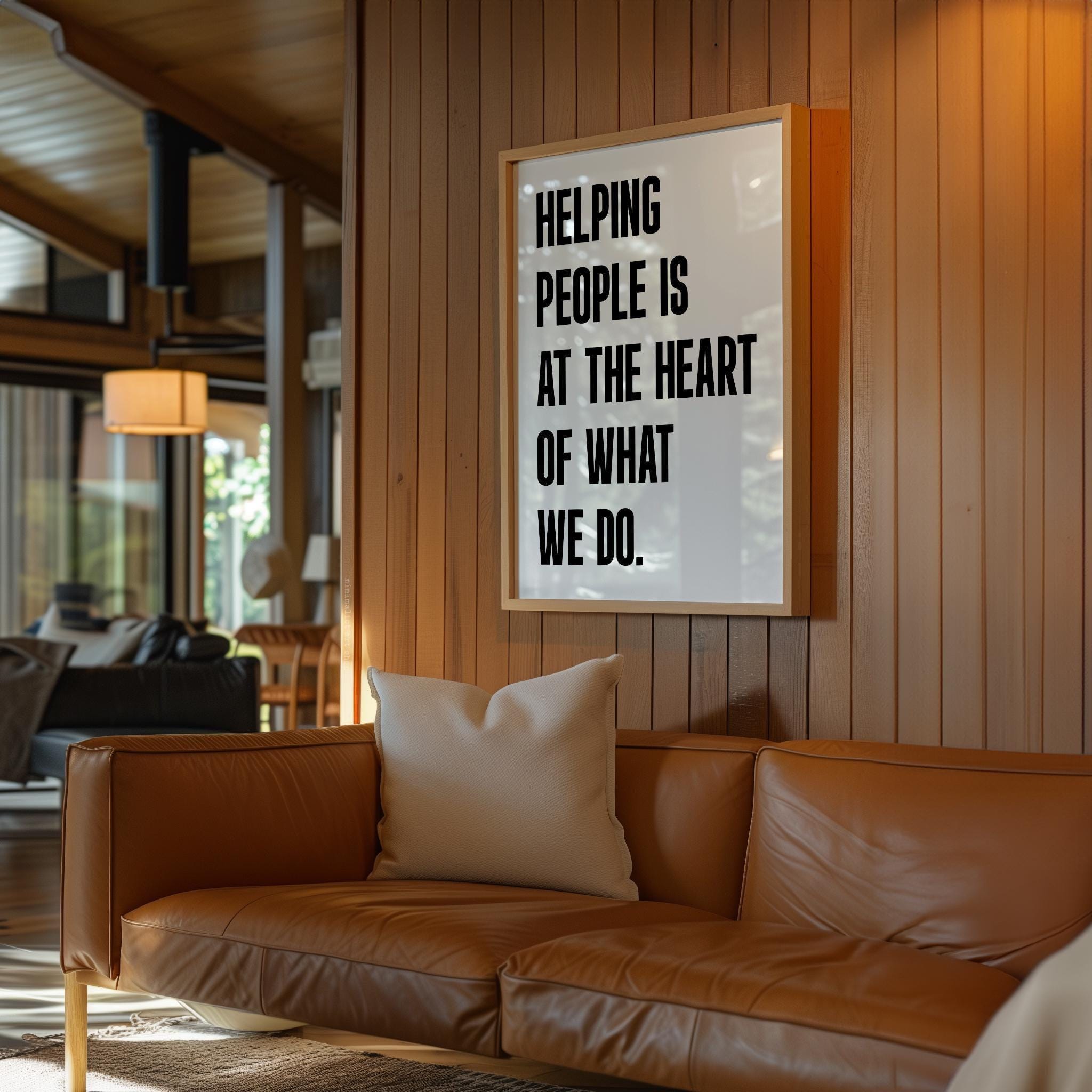Motivational Office Wall Art,  Helping People Quote Print,  Minimalist Typography,  Business Decor