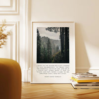 Henry David Thoreau Quote Print, Silver Falls State Park Oregon Photography, Nature Wall Art