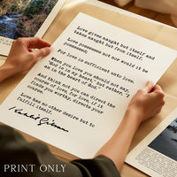 Kahlil Gibran Love Poem Art Print, The Prophet Literary Quote, Wedding Anniversary Gift