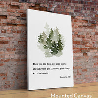 Proverbs 3:24,  When you lie down, you will not be afraid; When you lie down, your sleep will be sweet. Art Print - Religious Scripture