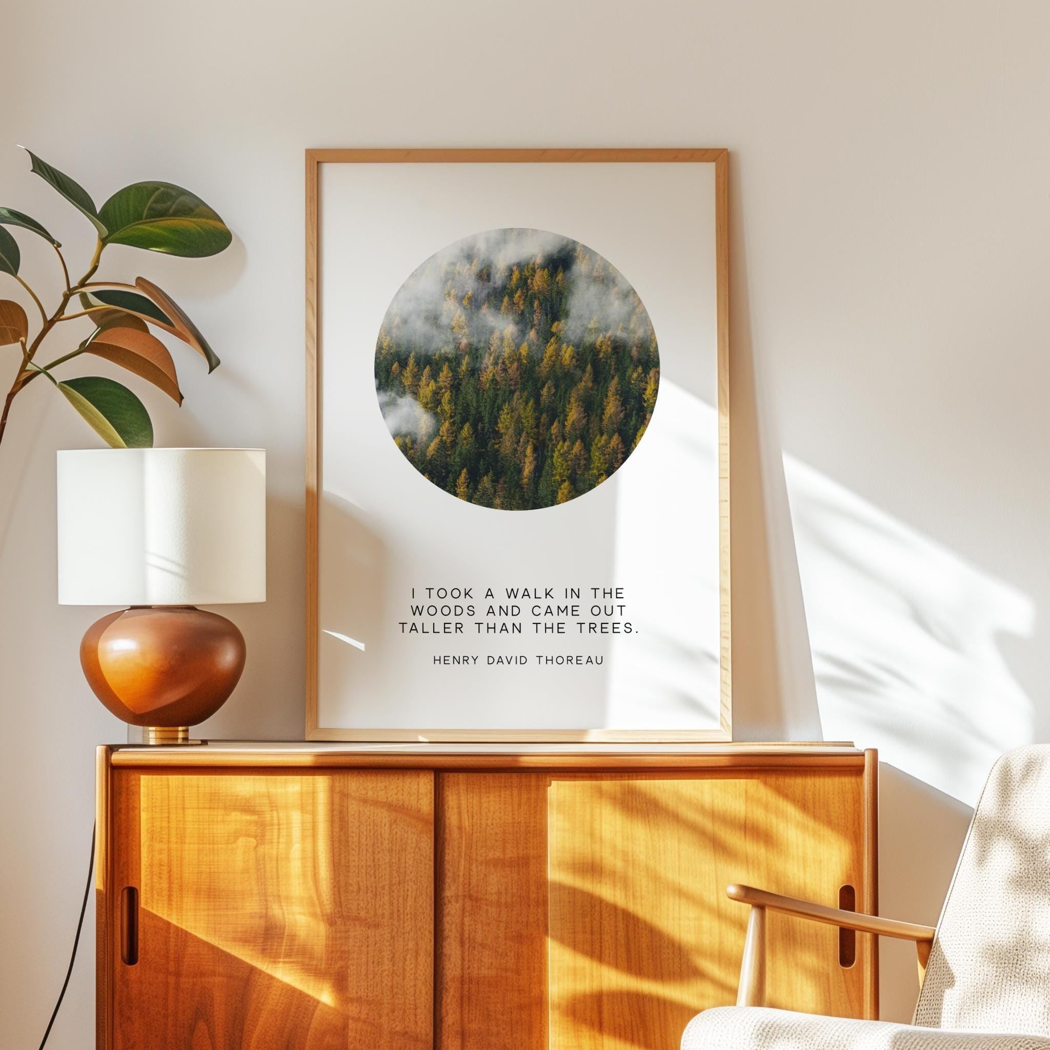 Henry David Thoreau Quote Print: "I Took a Walk in the Woods" Nature Wall Art