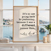 Lewis Carroll Quote, Alice in Wonderland Literary Art, It’s No Use Going Back