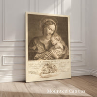 Le Sommeil de Jésus Vintage Art Print,  Virgin Mary & Baby Jesus - 1774 Engraving