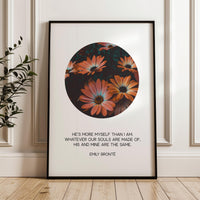 Emily Bronte Quote, Romantic Typography Wall Art Print, Wuthering Heights, Love Decor
