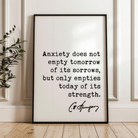 Anxiety Quote Print, Charles Spurgeon Quote, Inspirational Wall Art, Mental Wellness Decor, Encouragement Gift