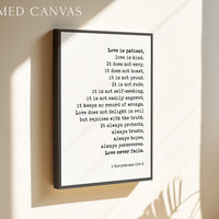 1 Corinthians 13:4-8 Art Print, Love is Patient Scripture, Wedding Anniversary Gift