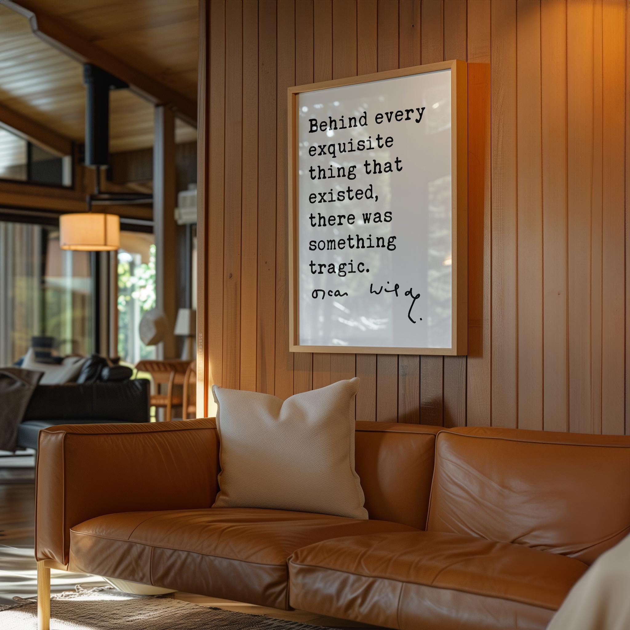 Behind every exquisite thing that existed, there was something tragic.,  Oscar Wilde Quote,  The Picture of Dorian Gray,  Art Print (1891)