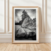 Bastendorff Beach, Oregon Coast Wall Art, Black and White Photography Print by Jessie Dysart