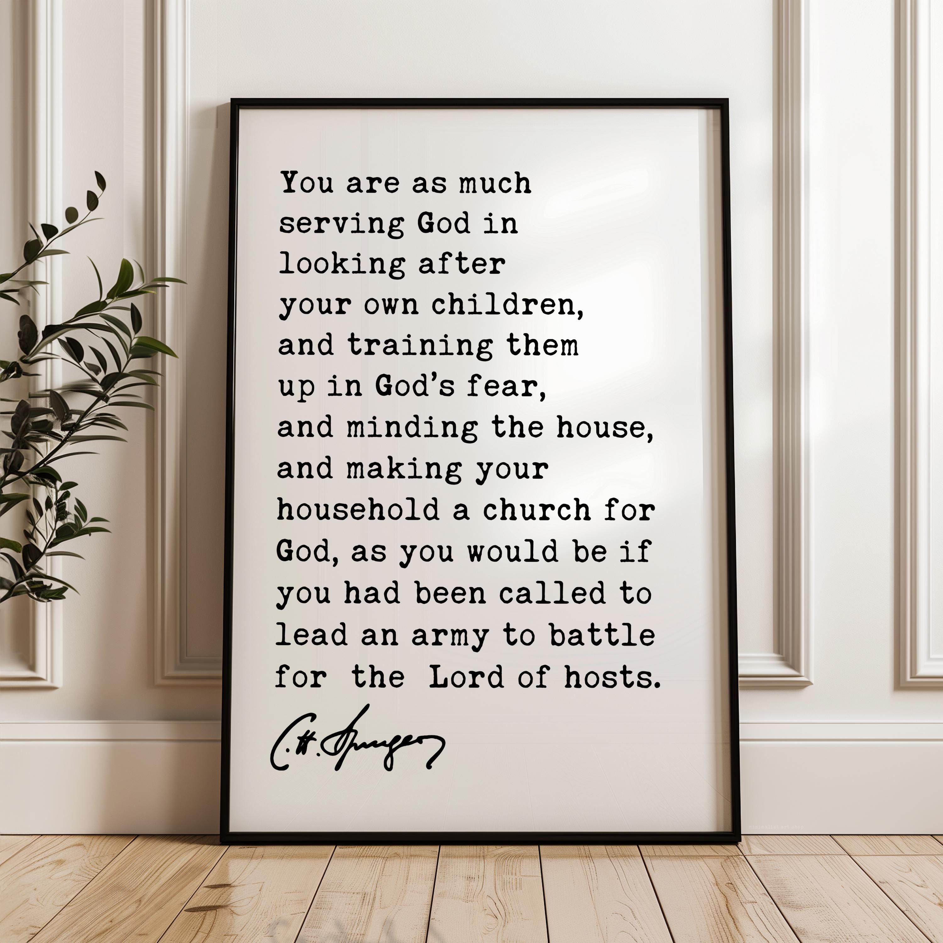 Charles Spurgeon Wall Art, Christian Parenting Quote, Motherhood Print, Faith Family Decor, Christian Gift