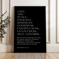 Galatians 5:22-23 Fruit of the Spirit Print, Christian Wall Art, Bible Verse Decor