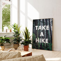 Take a Hike with Oregon Coast Trail with Sitka Spruce Trees Typography Art Print - Gift Ideas for Nature Lovers
