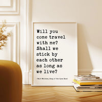 Walt Whitman Love Quote Print,  Romantic Typography Wall Art,  Couples Gift Travel Quote Decor