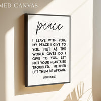 Christian Wall Art, Peace I Leave With You Print, John 14:27, Wall Decor