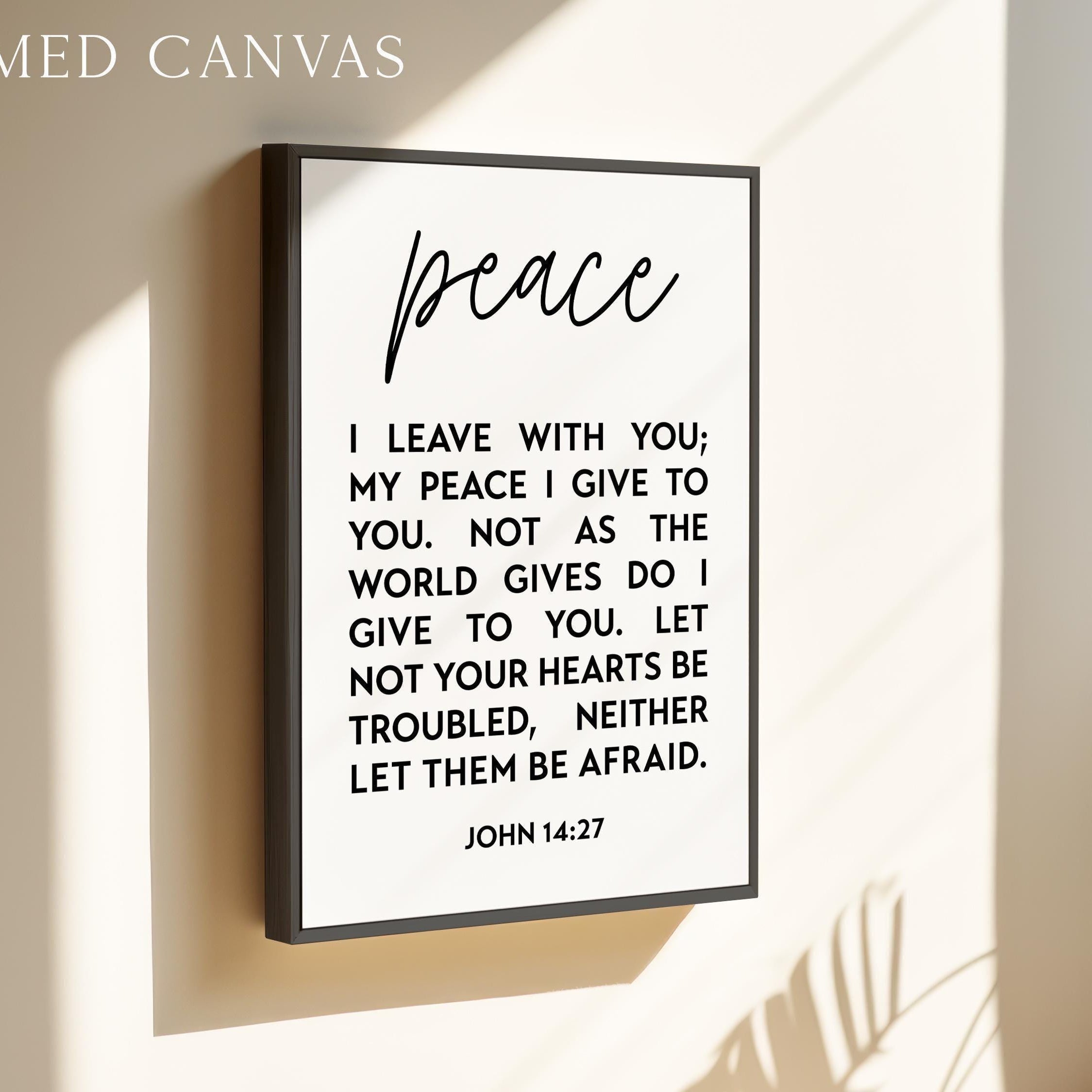 Christian Wall Art, Peace I Leave With You Print, John 14:27, Wall Decor