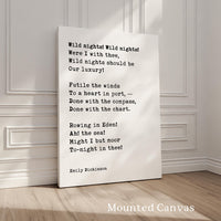 Wild Nights! Wild Nights!,  Emily Dickinson Poem,  Typography Art Print