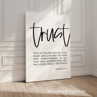 Trust in the Lord Wall Art, Proverbs 3 5-6 Scripture Print, Christian Decor, Bible Verse