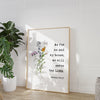 Joshua 24:15 As For Me And My House We Will Serve The Lord. Typography Art Print with Wildflowers - Faith - Gift - Christian
