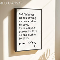 Oscar Wilde Quote Print, Selfishness Wall Art, Literary Typography, Book Lover Gift