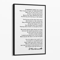 I Wandered Lonely as a Cloud Poem by William Wordsworth Framed Canvas Art (1804)