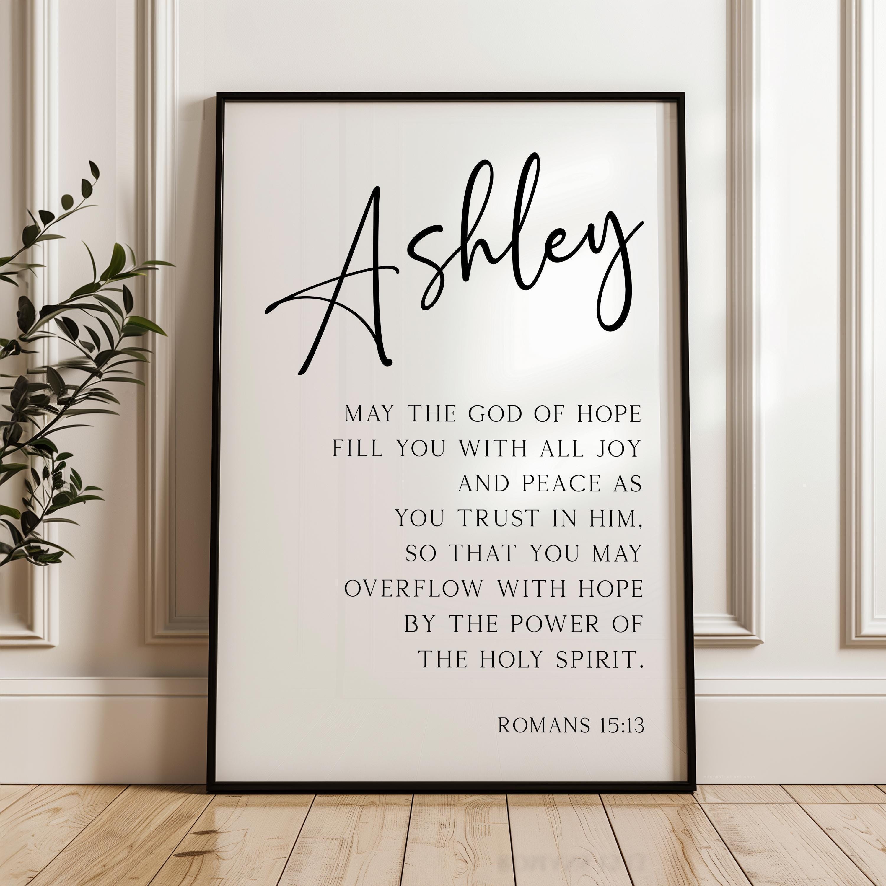 May the God of Hope,  Romans 15:13,  Personalized Typography Art Print