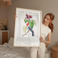 Matthew 6:26-27 Bible Verse Print,  Look at the Birds Scripture Wall Art