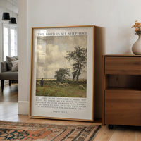 The Lord Is My Shepherd Psalm 23 Art Print,  Christian Typography Wall Art