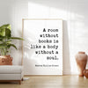 Marcus Tullius Cicero Quote,  A room without books is like a body without a soul. Typography Art Print - Bibliophile - Gift
