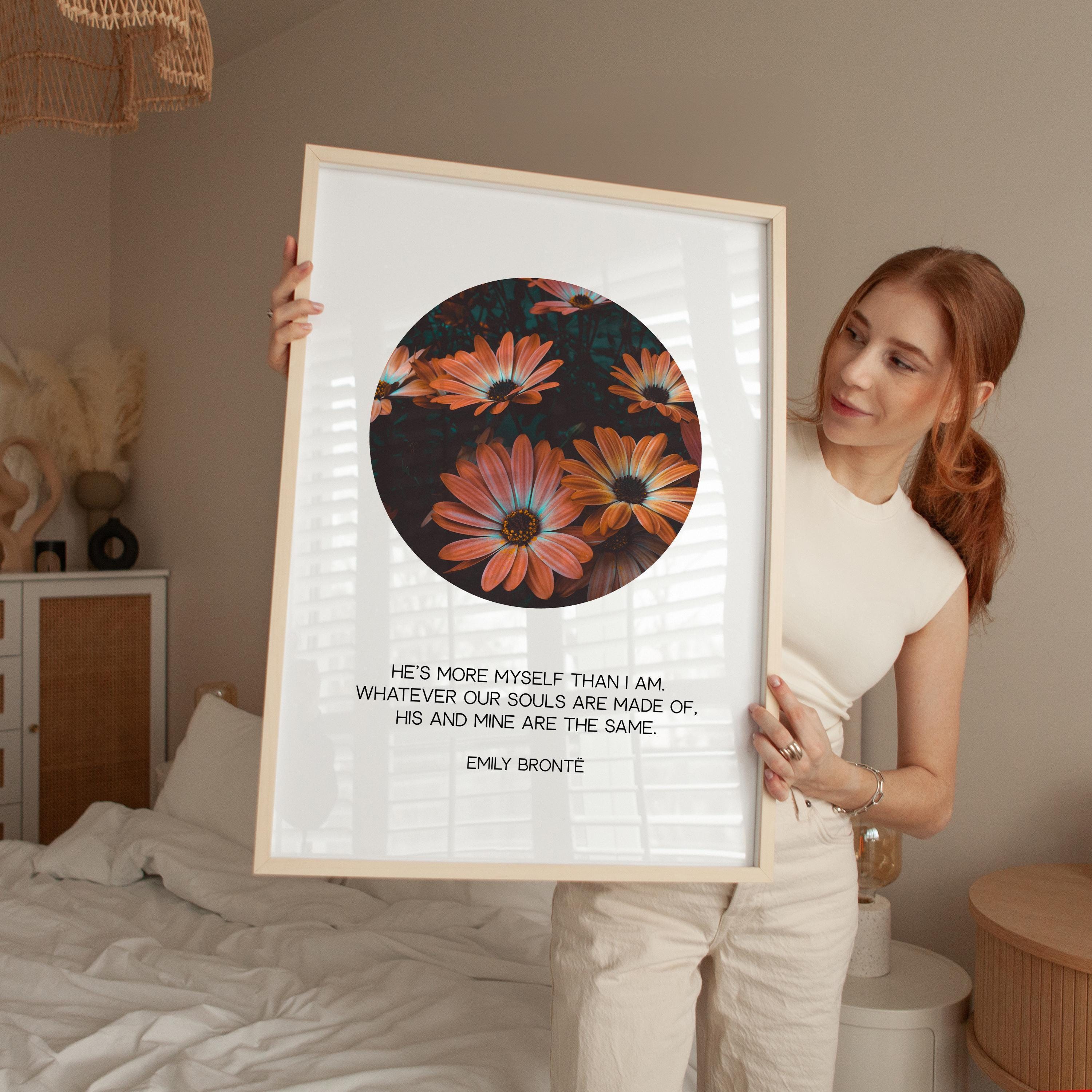 Emily Bronte Quote, Romantic Typography Wall Art Print, Wuthering Heights, Love Decor
