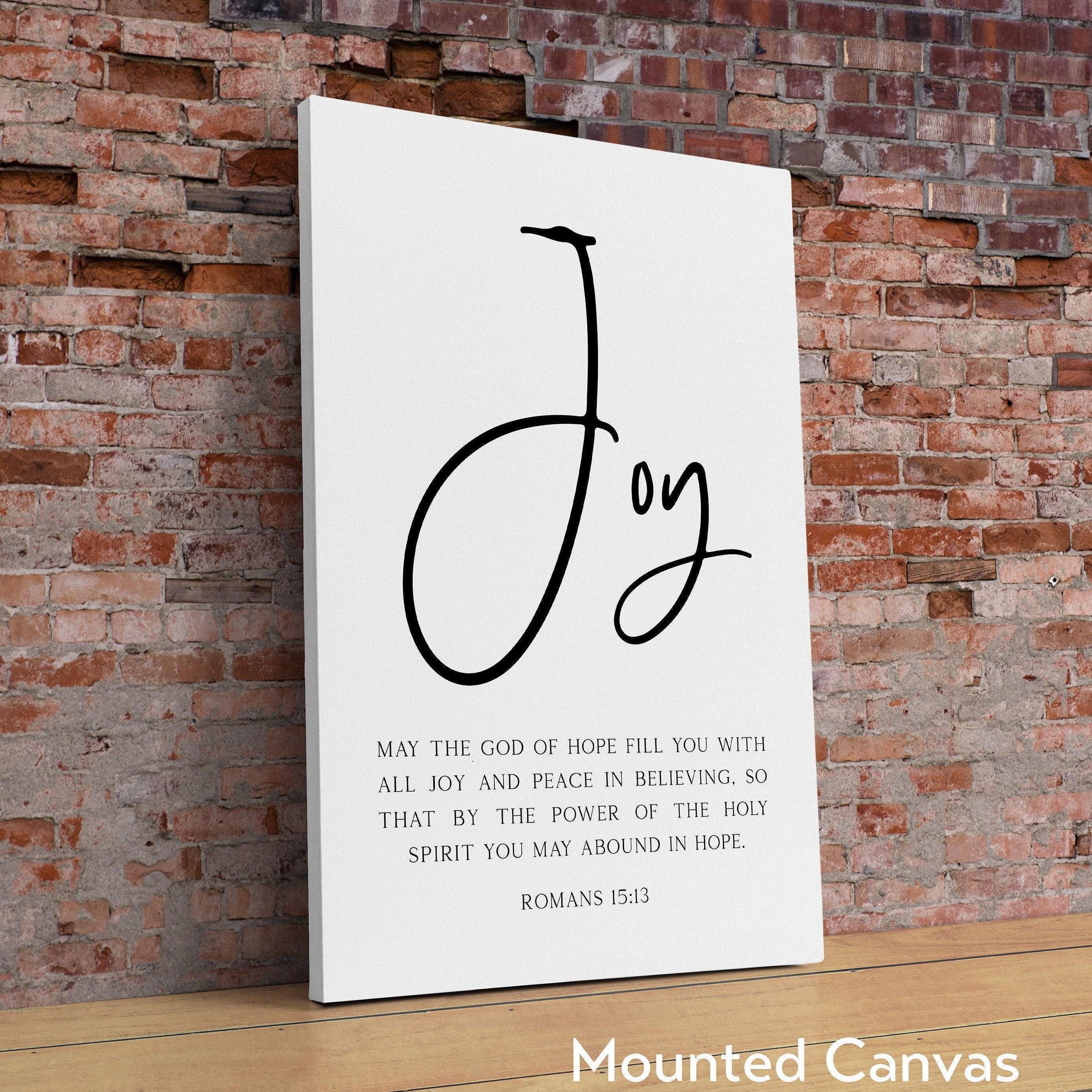Romans 15:13,  May the God of Hope Fill You with All Joy Typography Wall Art Print - Faith - Religious - Spiritual