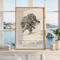 The Wonder Is That We Can See These Trees – Ralph Waldo Emerson Quote Print –  Nature Typography Wall Art