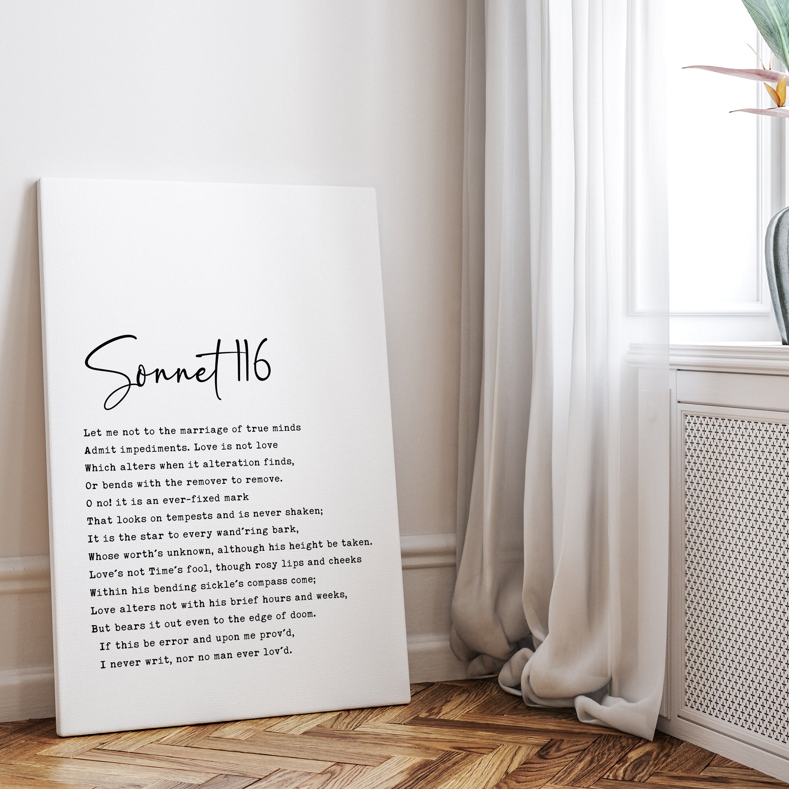 William Shakespeare Sonnet 116 Low Profile Mounted Canvas Typography Art Print