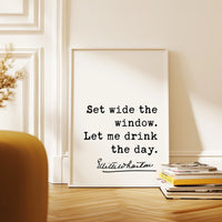 Set Wide the Window,  Edith Wharton Quote - Typography Art Print - Inspirational