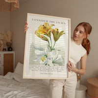 Consider the Lilies,  Scripture Wall Art - Matthew 6 28–29 Verse