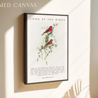 Matthew 6:26-27 Bible Verse Print, Look at the Birds Scripture Wall Art