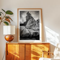 Bastendorff Beach, Oregon Coast Wall Art, Black and White Photography Print by Jessie Dysart