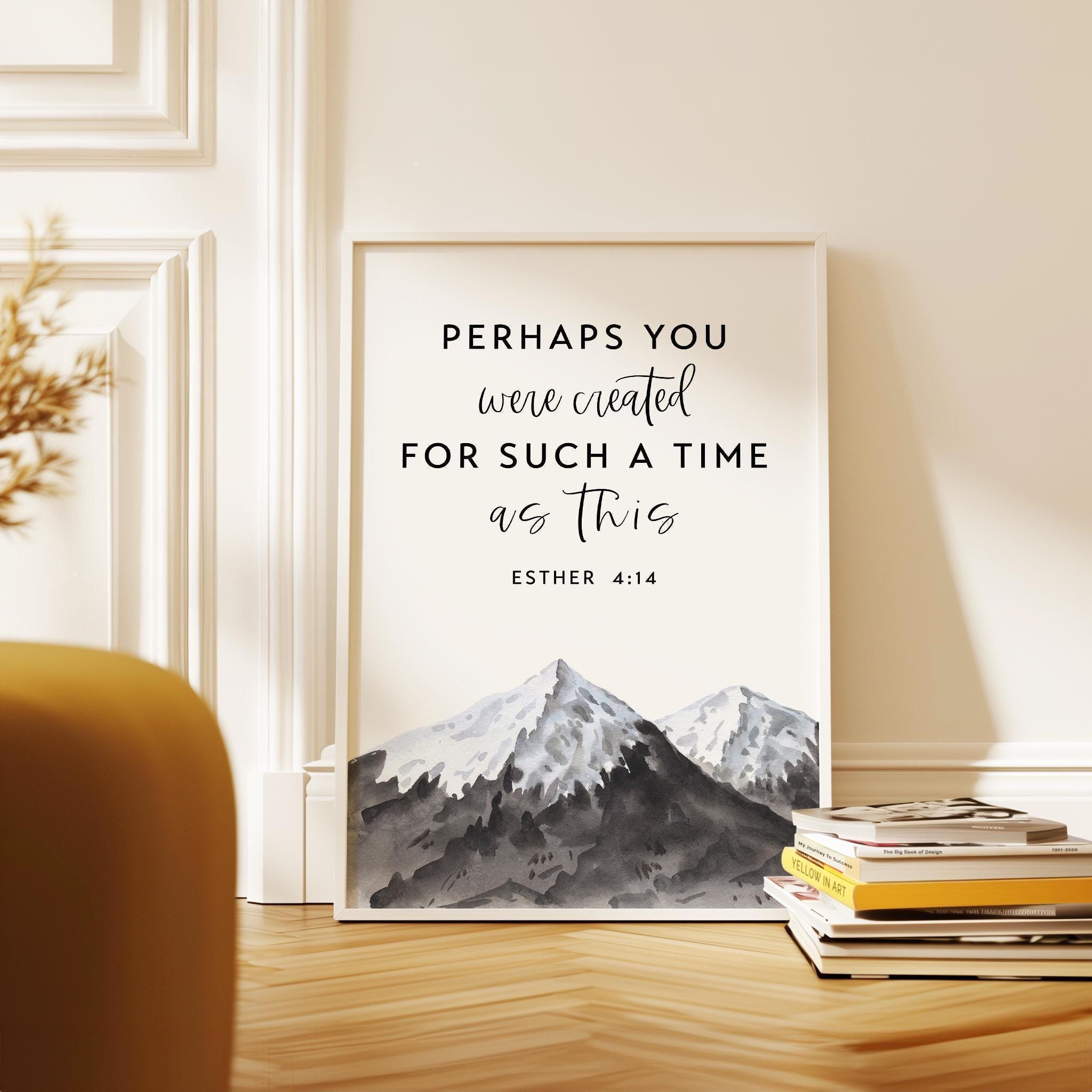 Christian Wall Art Decor, Perhaps You Were Created, Esther 4:14