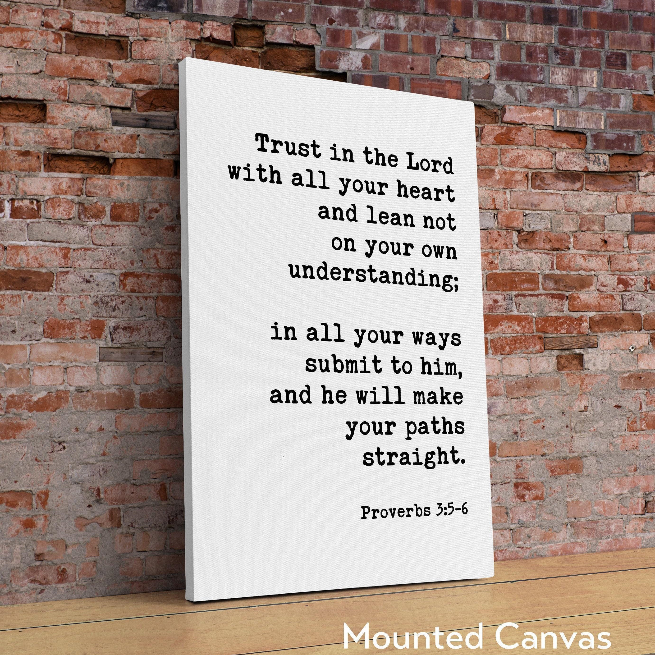 Proverbs 3:5-6 Art Print, Trust In The Lord Scripture Wall Art