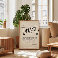 Trust in the Lord Wall Art, Proverbs 3 5-6 Scripture Print, Christian Decor, Bible Verse